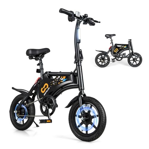 Version 1.0.0 Goplus Electric Bike for Adults, 14” Folding Electric Bicycle w/ 350W Motor, 36V Battery, Twist Throttle, Adjustable Saddle, Waterproof City Cruiser Mini E-Bike with Cruise Control, 90% Pre-Assembled - Image 1