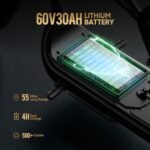 eAhora M1P Electric Trike for Adults, 2000W Brushless Motor 26MPH Electric Tricycle,60V 30AH Fast Charge Battery,F&R Disk Brake, Hydraulics Suspension,3 Wheel Electric Bikes - Image 4