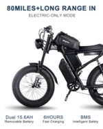1500W Moped Style Ebike Full Suspension, 20 Inch Fat Tire Electric bike, Max 28MPH & 37-150 Miles Electric Motorcycle, 750WH/1500WH Battery, All-Terrain E Bike for Mountains, Snow, Sand, Road - Image 4
