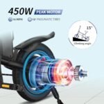 TST Electric Bike for Adults, 12" Folding Electric Bicycle, Max Speed 16MPH Mini Bike, 450W Peak Motor, Max 15 Miles Range, Ebike with Disc Brakes, Pedal-Assist, UL2849 Certification - Image 4