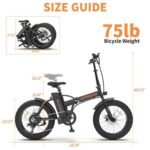 aostirmotor 500W Folding Electric Bike for Adults 20"×4" Fat Tire Electric Bike 36V 13AH Removable Lithium Battery Adult Electric Bicycles, 25MPH E Bike for Adults, Shimano 7 Speed Ebike - Image 6