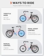 Viribus Electric Tricycle for Adults, 350W Electric Trike 7 Speed with UL 36V 13Ah Battery, 3 Wheel Electric Bikes for Adults with Dual Chains, E Trikes for Women Men Seniors, 330 lb. 24 26 inch - Image 5