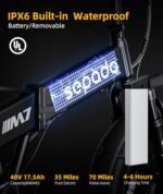 Folding Electric Bike for Adults, 2000W Peak Dual Motor Folding ebike,35Mph Top Speed, 48V 840WH Battery, 70 Miles PAS Range,7 Speed Gear,20inch Fat Tire Electric Bike Foldable for Adults - Image 3