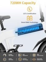 Electric Bike for Adults 1200/1400W Peak, 30/28MPH 60 Miles,720WH Battery 20x 4.0 Fat Tire Folding Ebikes for Adults Foldable with APP/Anti-Theft Alarm/BAFANG Motor/Hydraulic Brakes & UL 2849 - Image 3