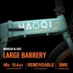 HAOQI Folding Electric Bike for Adults, 500W (Peak 750W) Brushless Motor Electric Bycicle with PAS Throttle, 48V 10.4Ah Removable Battery 20'' *4''Fat Tire Foldable Ebike with Phone Holder, 7-Speed - Image 3