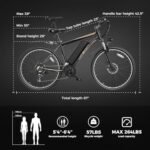 Jasion EBX Electric Bike for Adults, 26" Electric Mountain Bike, 850 W Peak Motor, 450 Wh Removable Battery Ebikes for Adults, Max 55 Miles 25 MPH Electric Bicycles, 21-Speed Front Suspension - Image 6