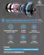 Folding Electric Bike for Adults 1200W Peak BaFang Motor 30MPH 60Miles Range 48V 15AH (720WH) Removable Battery 20" Fat Tire E-Bikes for Adults UL 2849 Certified Ebike - Image 2