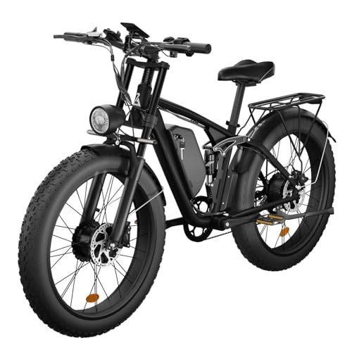 Version 1.0.0 Electric Bike with 35MPH, Dual 1000W Motor,48V 22.4AH Electric Bicycle Full Suspension,26" Fat Tire Electric Bike Hydraulic Brakes - Image 1