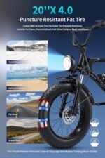 Electric Bike for Adults 1008W Dual Brushless Motor 624Wh Removable Battery Mountain Ebike, 28MPH Electric Bikes, 20" x4.0 Fat Tire Electric Bicycle - Image 4