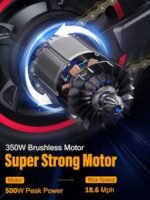 Electric Bike, Electric Bicycle with 18.6MPH Electric Bikes for Adults Teens E Bike with Pedals, 14" Waterproof Folding Mini Bikes with 374.4WH Battery, Dual Disc Brakes - Image 3