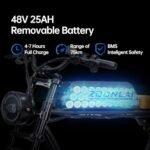Electric Bike for Adult 1000W Motor 48V 15 Ah Removable Battery Max to 40 Miles Up to 27MPH, 7-Speeds 20“ Fat Tire Ebike Perfect for Commuter, Travel, Outdoor, Camping - Image 3