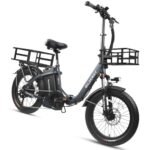 32Ah Electric Bike Long Range 28MPH Folding Electric Bike for Adults Men Women 20" Fat Tire Mountain Foldable Ebike City Urban Commuting Bicycles with 2 Seat