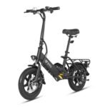 DYU Electric Bike for Adults Teens, Folding Electric Bicycle,Commuter City E-Bike with 350W Motor and 36V 7.5Ah Battery,3 Levels Assist, Dual Disc Brakes,14" Foldable ebike with Pedals