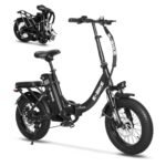 16" Mini Foldable Electric Bike, Max 40Miles Range & 22Mph & 500W Motor, Small Folding E-Bike with 36V 468Wh Removable Battery, Front Suspension and Commuter Electric Bicycle for Adults