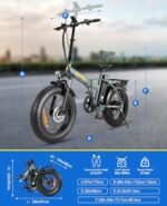 Electric Bike for Adults, 750W Folding Electric Bike, 20" x 4.0 Fat Tire All-Terrain, 48V 15AH Removable Battery for Electric Bike with 7 Speed for Adults with Rear Rack - Image 7