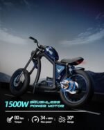 BG-X Electric Bike for Adults 1500W Brushless Motor with 48V/31.5Ah Battery, 34+ MPH Up to 40 Miles Range 20" *5" Fat TireFront/Rear Turn Signal, Dual Suspension - Image 3