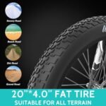 aostirmotor 500W(Peak 650W) Electric Bike,Max Range 25Miles(Pedal-Assist)&Max Speed 28Mph, 20" EBike with Removable Battery, Dual Suspension, Commuter Electric Bicycle for Adults - Image 2