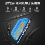 2000W Electric Dirt Bike for Adults with 52V 23AH Battery, 35MPH Dual Motor Ebike 26" Fat Tire for Men, 70 Miles Electric Bicycle with 7 Speed Gears Dual Suspension Damping for Road Mountain Snow - Image 3