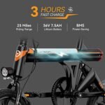 Jasion EB3 Electric Bike Adults 21mph, 500W Peak Motor, 270Wh Battery, Rear Suspension, 3 Levels Assist, 14" Folding Ebike for Adults and Teens, Complies to UL2849 - Image 3