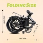 GL Electric Bike for Adults,Peak 1500W Foldable Ebike,28MPH 65Miles Folding Electric Bike with 48V 15AH Removable Battery,20" X 4.0 Fat Tire Electric Bike,7 Speed - Image 6