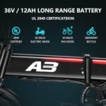 Electric Bike for Adults,Folding Ebike,Electric Bicycle with Removable Battery, 20MPH Commuting Electric Bike, High Brushless Gear Motor - Image 5