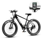 Electric Bike for Adults, 25MPH 75Miles Range 750W Motor(Peak 1000W) 48V 15Ah Ebike, 26" x 4.0" Fat Tire Electric Mountain Bicycle, Shimano 7 Speed, Hidden Battery, Hydraulic Suspension