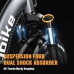 Auloor Foldable Electric Bike for Adults, Peak 1000W Brushless Motor 30MPH 70Miles City Commuter Ebike, 48V 15Ah Lithium Battery, 20" Fat Tire 7-Speed Mountain E-Bicycle Front Suspension LCD Display… - Image 4