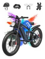 2000W Electric Bicycle for Adults- Moped Style Ebike with 1144WH Battery Pack up to 50 Miles 37MPH, 26" Fat Tire, 7-Speed, 6-Layer Suspension