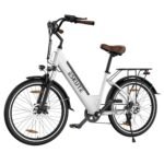 ESKUTE C100 Electric Bike for Adults, 500W Peak Motor, Up to 40Miles Range, 26" Step-Thru Electric City Bike with 7-Speeds and Front Suspension