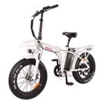 DJ Folding Bike 750W 48V 13Ah Power Electric Bicycle, Pearl White, LED Bike Light, Suspension Fork and Shimano Gear