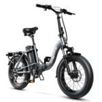 Auloor Folding Electric Bike for Adults,1000W Motor 30MPH,70Mile,48V 12.8AH/15AH Removable Battery 20" Fat Tire Electric Bicycle,Full Suspension System Design Folding Ebike,7-Speed E-Bikes
