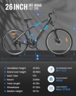 Electric Bike for Adults,36V Built-in Invisible Removable Battery,350W Brushless Motor(Peak 450W) Electric Mountain Bike,26" Tires&Front Fork Suspension,UL Certified 7-Speed - Image 7