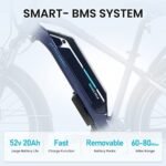 MAGICYCLE Cruiser/Cruiser Pro 26'' Fat Tire Electric Bike for Adults 750W Electric Bike 15Ah/20Ah Large Battery 52V E Bike 7-Speed Up to 28 Mph UL Certified - Image 3