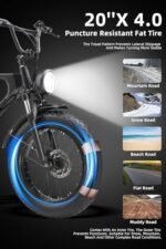Electric Bike for Adults with 750W Brushless Motor 28MPH Commuting Electric Mountain Bike 48V Removable Battery 12V LED Headlight 4.0 Fat Tire Electric Bicycle for Snow/Beach/Flat/Mountain - Image 3