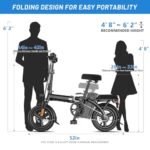 Electric Bike for Adults,Folding Ebike,Electric Bicycle with Removable Battery, 20MPH Commuting Electric Bike, High Brushless Gear Motor - Image 2