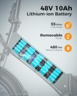 Jasion EB7 ST 2.0 Electric Bike Adults, 28MPH Max Speed[850W Power Motor], 55 Mile Ranges[480Wh Removable Battery], Foldable Ebikes with Dual Suspension, Step-Thru 20" Fat Tire Adult Electric Bicycles - Image 4