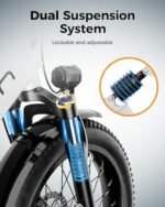 Jasion EB7 ST 2.0 Electric Bike Adults, 28MPH Max Speed[850W Power Motor], 55 Mile Ranges[480Wh Removable Battery], Foldable Ebikes with Dual Suspension, Step-Thru 20" Fat Tire Adult Electric Bicycles - Image 3