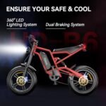 LET IT GO B6 Electric Bike for Adults, 20" Off Road All Terrains E Bike Electric Mountain Bike, Electirc Bicyle 1200W 48V 15.6AH, 37 MPH & 35Miles - Image 5