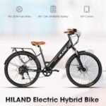 HILAND Electric Bikes for Women Men, City Commuter Ebike for Adults Electric Bicycle, 26 inch 350W 20MPH Motor, 480Wh 10Ah Battery, 7 Speed, Black White - Image 3