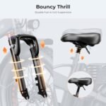 Heybike Mars 2.0 Electric Bike for Adults with 1400W Peak Motor, 28MPH Top Speed,and 600Wh Removable Battery,UL Certificated Folding Electric Bicycle with 20"×4" Fat Tire and Full Suspension - Image 6