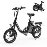 16" Folding Electric Bike Adults, Peak 630W Adult Electric Bicycles, Up to 25 MPH and 35 Miles Foldable Ebikes, Electric Bike for Teens with 36V 8Ah Removable Battery, Dual Disk Brake