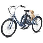 Viribus Electric Trike, 250W Electric Tricycle for Adults with UL 36V 13Ah Battery, 3 Wheel Electric Bike for Men Women Seniors with Basket, Ebike Trike 330lb. 24 26 in Etrike E Trikes