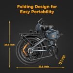 Jasion X-Hunter Electric Bike for Adults,1400W Peak Motor 30MPH Max Speed 48V 13AH Removable Battery, Full Suspension System Design,20''*4.0 Fat Tire Foldable Ebike,7-Speed Bicycles,Blue+Blue - Image 2