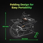 F3 Electric Bike for Adults with 1500W Motor Peak,48V 624Wh Removable Battery Max 74 Miles 28MPH,20" x 3.0 Fat Tire Folding Electric Bike with 7-Speed and Full Suspension. - Image 7