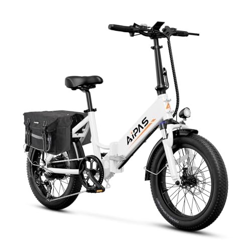 Version 1.0.0 A2 Folding Electric Bike, 20'' Fat Tire Electric Bike with 750W Motor, 48V Removable Battery, 28MPH Max Speed, 45 Mile Range, Step-Through Frame and 7-Speed with Saddle Bag - Image 1