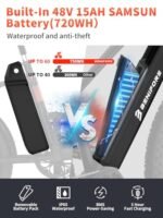 Electric Bike for Adults 1200W Peak Motor,28mph Max Speed,48V 720Wh Removable Battery Ebike and up to 60Miles,26" Commuting Electric Mountain Bike with 7-Speed and Front Suspension - Image 3