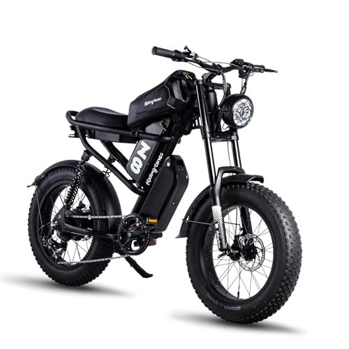 Version 1.0.0 1500W Moped Style Ebike Full Suspension, 20 Inch Fat Tire Electric bike, Max 28MPH & 37-150 Miles Electric Motorcycle, 750WH/1500WH Battery, All-Terrain E Bike for Mountains, Snow, Sand, Road - Image 1