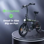 isinwheel W-U1 500W Folding Electric Bike for Adults, 25 Miles Long-Range Battery, Rear Suspension, 3 Assist Levels - 14" Foldable eBike for Adults and Teens - Image 5
