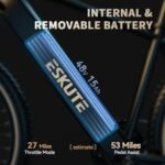 ESKUTE Netuno 27.5" Electric Bike, 750W Peak Bafang Motor, Top Speed 22MPH, 48V 15Ah Large Capacity Battery, Hydraulic Front Suspension, Adult Electric Bicycles with 7 Speeds and Disc Brakes - Image 2