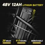 Electric Bike for Adults, Ebike,14" Folding Electric Bike 350W 36V 12Ah Built-in Battery 20MPH,20+Miles,3 Riding Modes, Commuting - Image 3